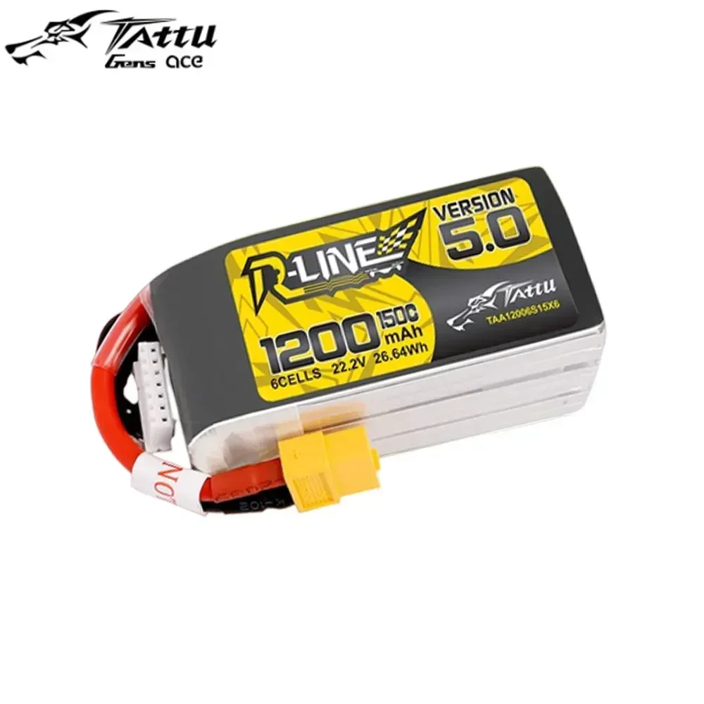 TATTU R-Line Version 5.0 V5 1200mAh 1400mAh 22.2V 150C 6S1P LiPo Battery With XT60 Plug  for RC FPV Racing Drone Quadcopter