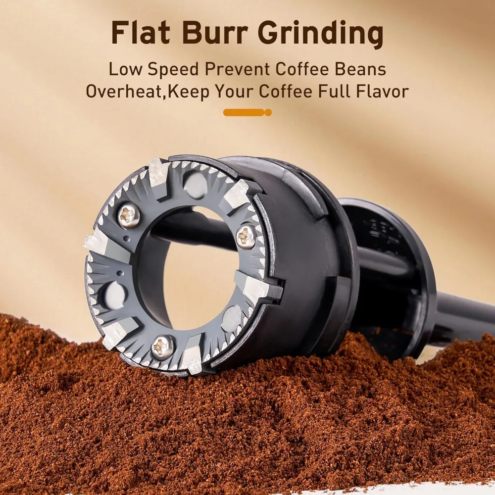 Coffee Grinder Electric Burr Coffee Bean Grinder for 2-12 Cups, Adjustable Burr Mill for 14 Grinding Settings, Stainless Steel