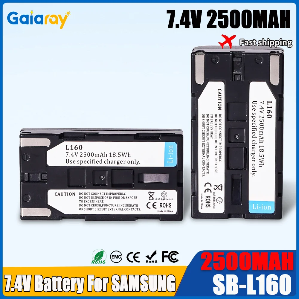 Bateria Recarregável 2500mAh SB-L160 SB L160 SBL160 para Câmeras Samsung SC-L520 SC-L530 SC-L550 SB-L110A SBL110A VP-L500