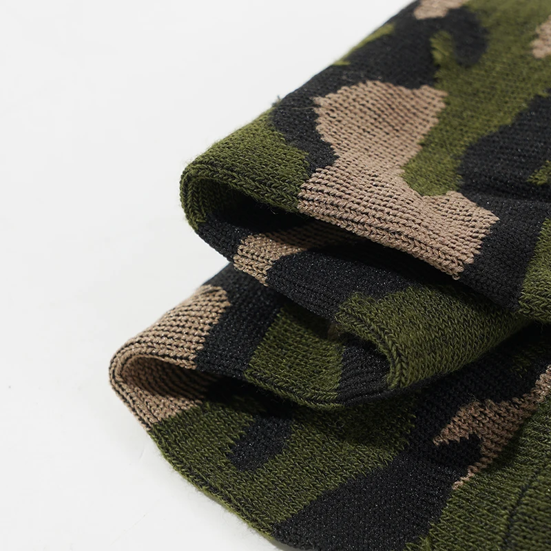 Spring and Autumn Men High Quality Mid Tube Socks Camouflage Army Green Comfortable Warm Military Thickened Cotton Socks