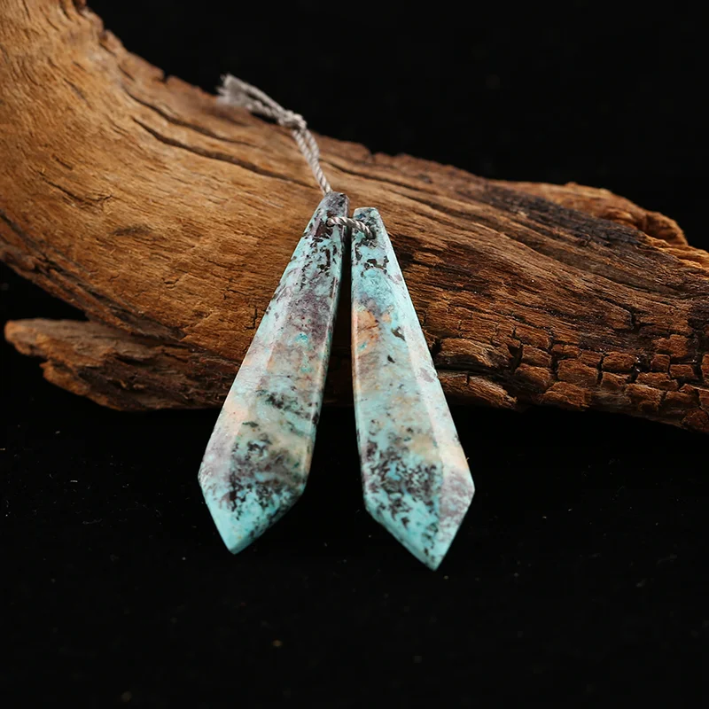 B&F African Turquoise Earring Beads for Jewelry Making, Handmade Natural stones beads, Stones for jewelry Making Supplies