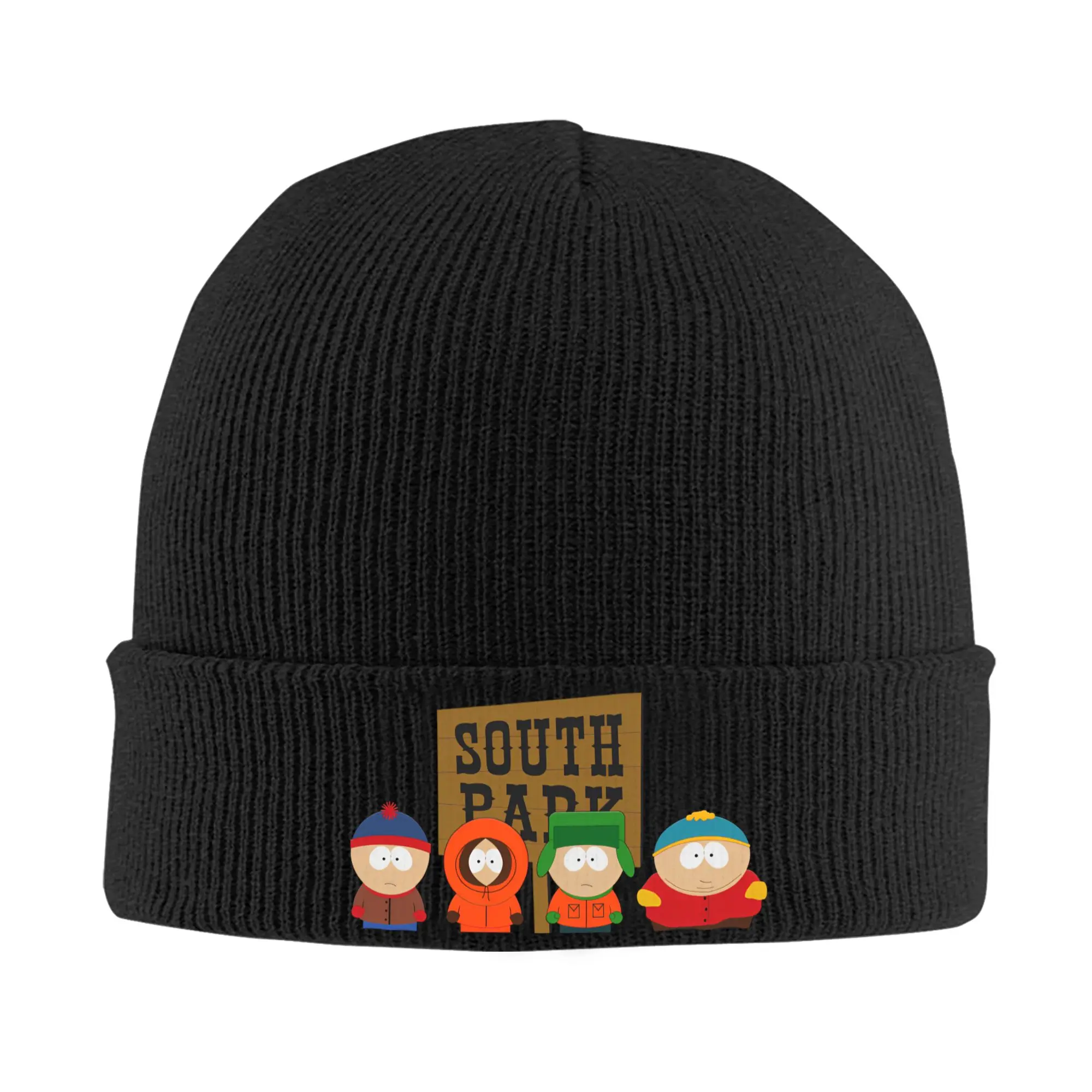 Souths Cartoon Knit Hat Logo Parks  Beanie Hats Outdoor Sport Head Wrap Men Women Unisex Bonnet Hats Winter Pattern Street Caps