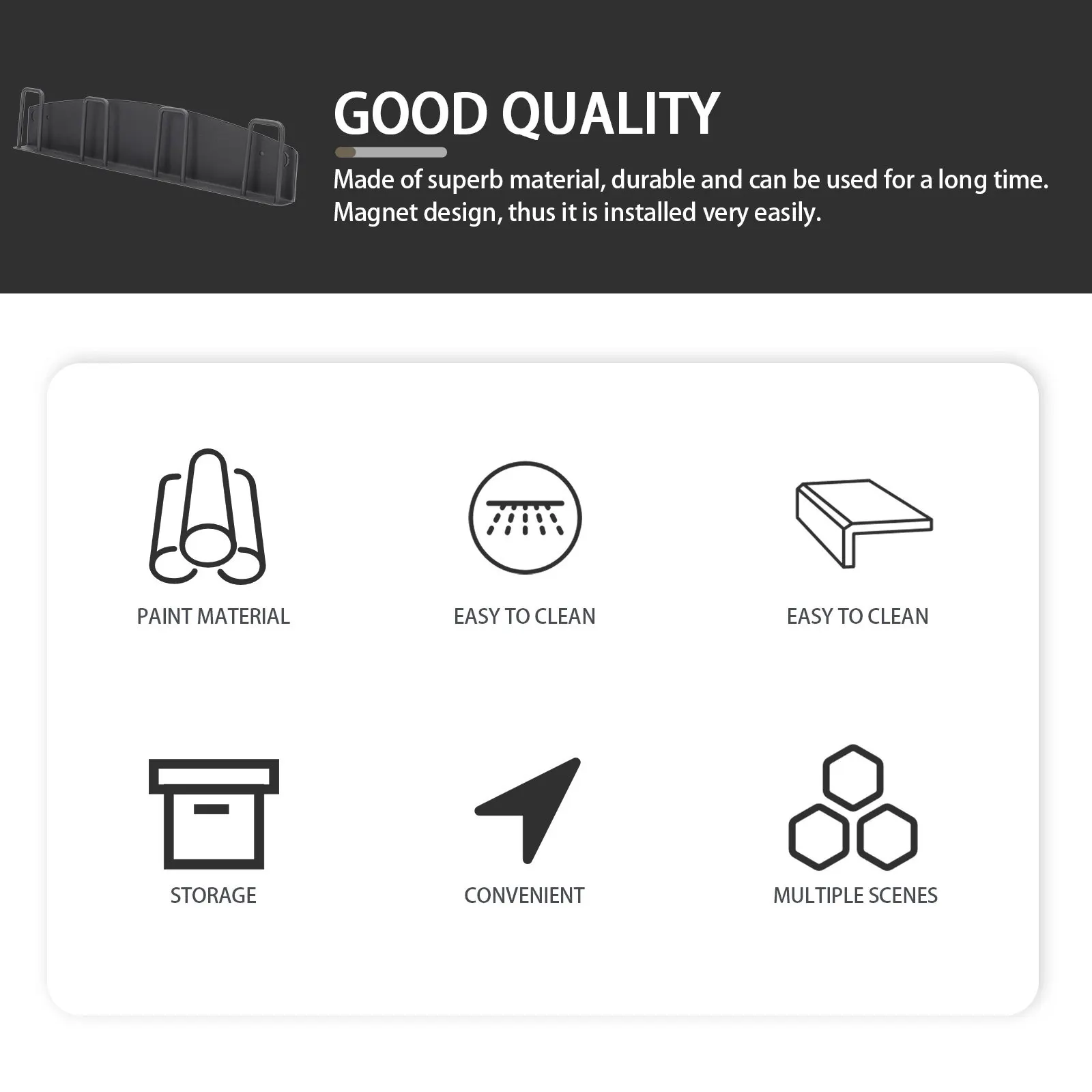 

1Pcs Wall Mounted Magnet Absorption Cup Rack Stainless Steel Mug Holder Kitchen Storage Organizer Coffee Cup Hang Holder