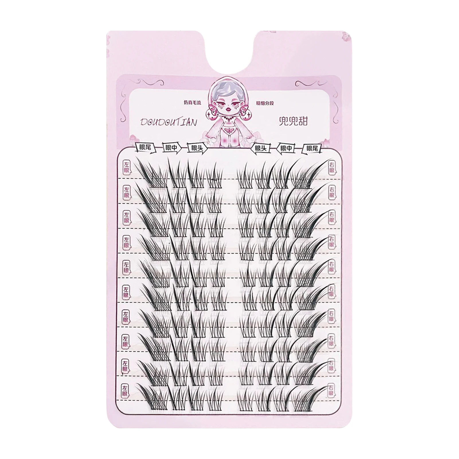 폭스 스타일 속눈썹 연장 윙드 인조 속눈썹 7-12mm 혼합 블랙 C 컬 0.05mm 섬유 풍성하고 가벼운 속눈썹 자연스러운 메이크업