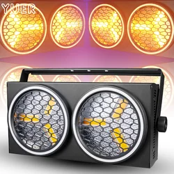 YUER 2 Eyes Blinder Lights LED 6x30w COB Strobe Wash Effect With 102x0.2W RGB Ring DMX512 Music Control Wedding Party Dj Disco