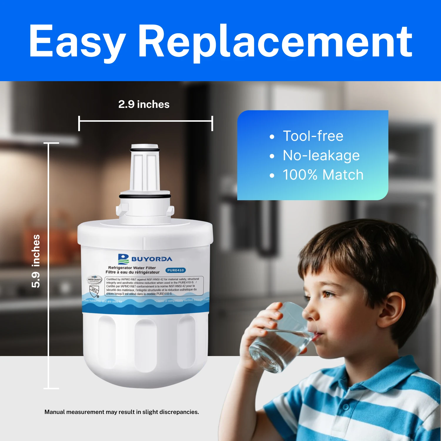 فلتر ماء ثلاجة DA29-00003G بديل متوافق مع for Samsung DA29-00003B DA29-00003A HAFCU1 WSS-1 WF289 WFC2201 FMS-1 عبوة 3 قطع