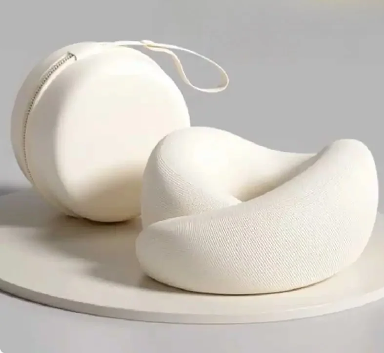 Memory Foam U-Shaped Neck Pillow Slow Rebound Adjustable Neck Support Washable Travel Sleeping Cushion for Airplane Flight
