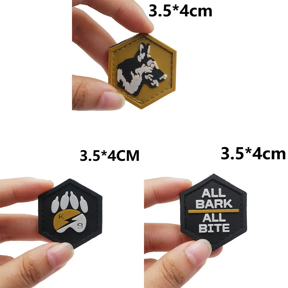 all bark all bite Tactical PVC Patches with Hook and Loop Backing for Backpacks Clothing military Accessories