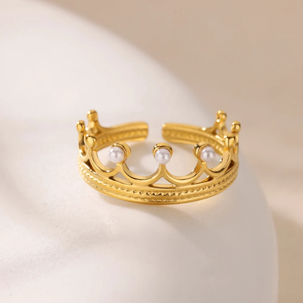 Kronenringe für Damen, wasserdichter Edelstahlring, Trend 2026, neuer Trend, Modeschmuck für Paare, kostenloser Versand, Artikel im Großhandel