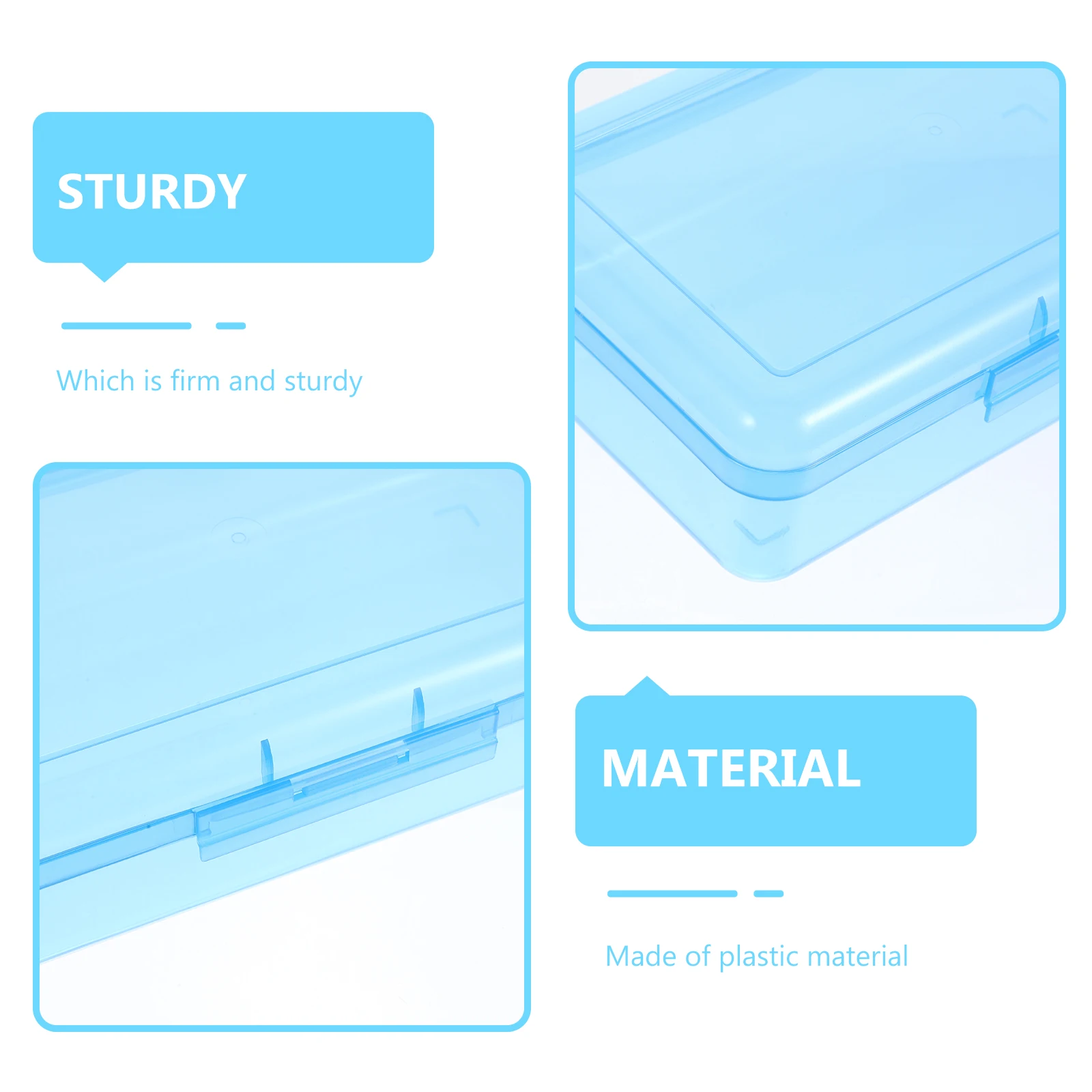 

Sturdy Transparent Plastic Box Large Capacity Pen Organizer Portable Stationery Storage Case For Students Markers Pens Storage