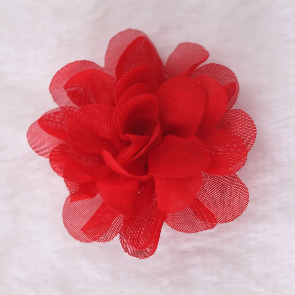 5 cm Satin Mini DIY Blumen Kinder Boutique Chiffon Blumen Weihnachten Hochzeit Mädchen Haarspangen oder Keine Clips Zubehör 30 teile/los – Detail 7