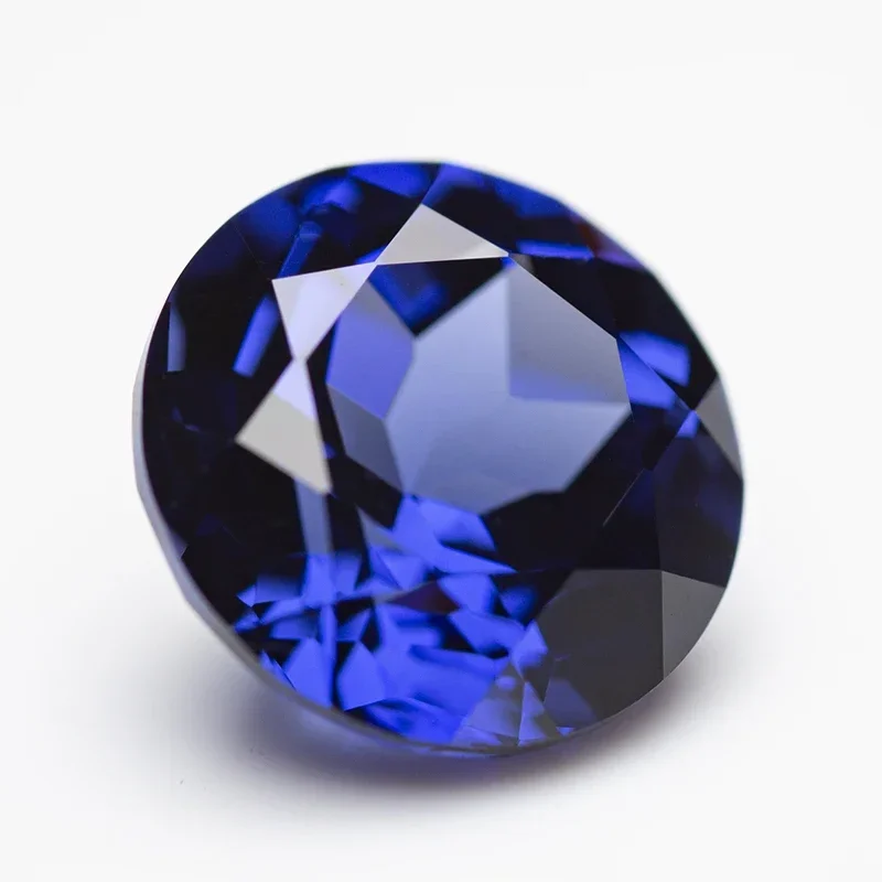 Lab Grown Sapphire Royal Blue Color Round Shape Charm Bead for Diy Jewelry Making Pendant Materials Selectable AGL Certificate