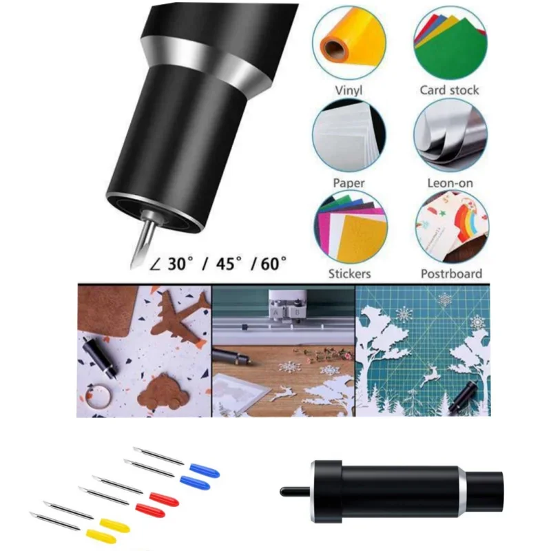 Plotter lâminas para corte Cricut, escultura faca titular, black shell lâminas, resistente habitação durável, 30 graus, 45 graus, 60 graus, 7pcs por conjunto