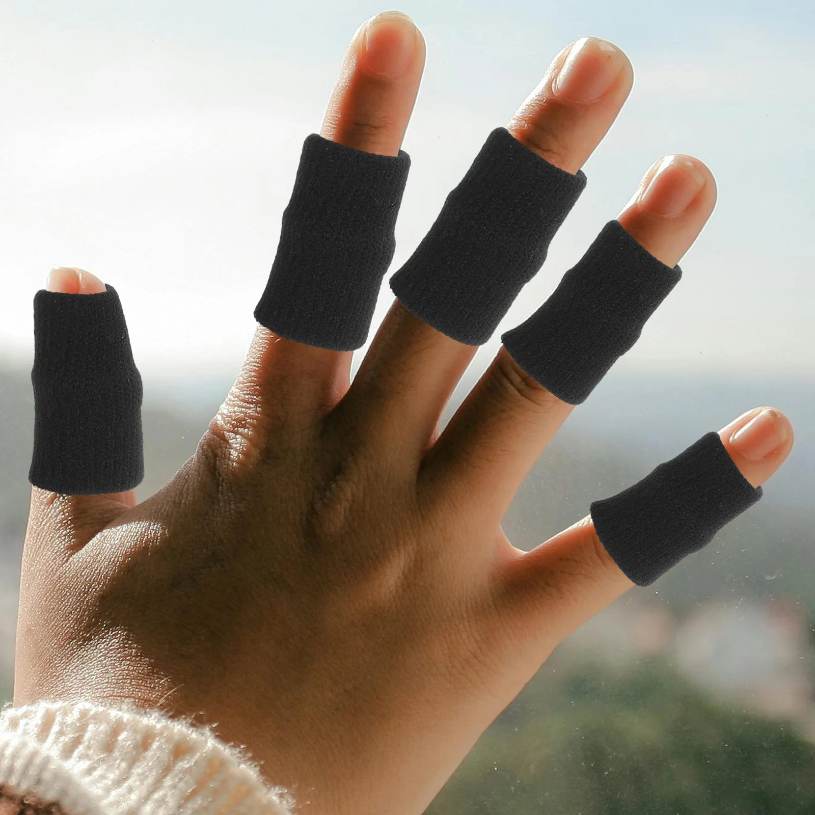 20Pcs Finger Sleeves Elastic Breathable Non-Slip Finger Protectors for Basketball Volleyball Badminton Sports Accessories