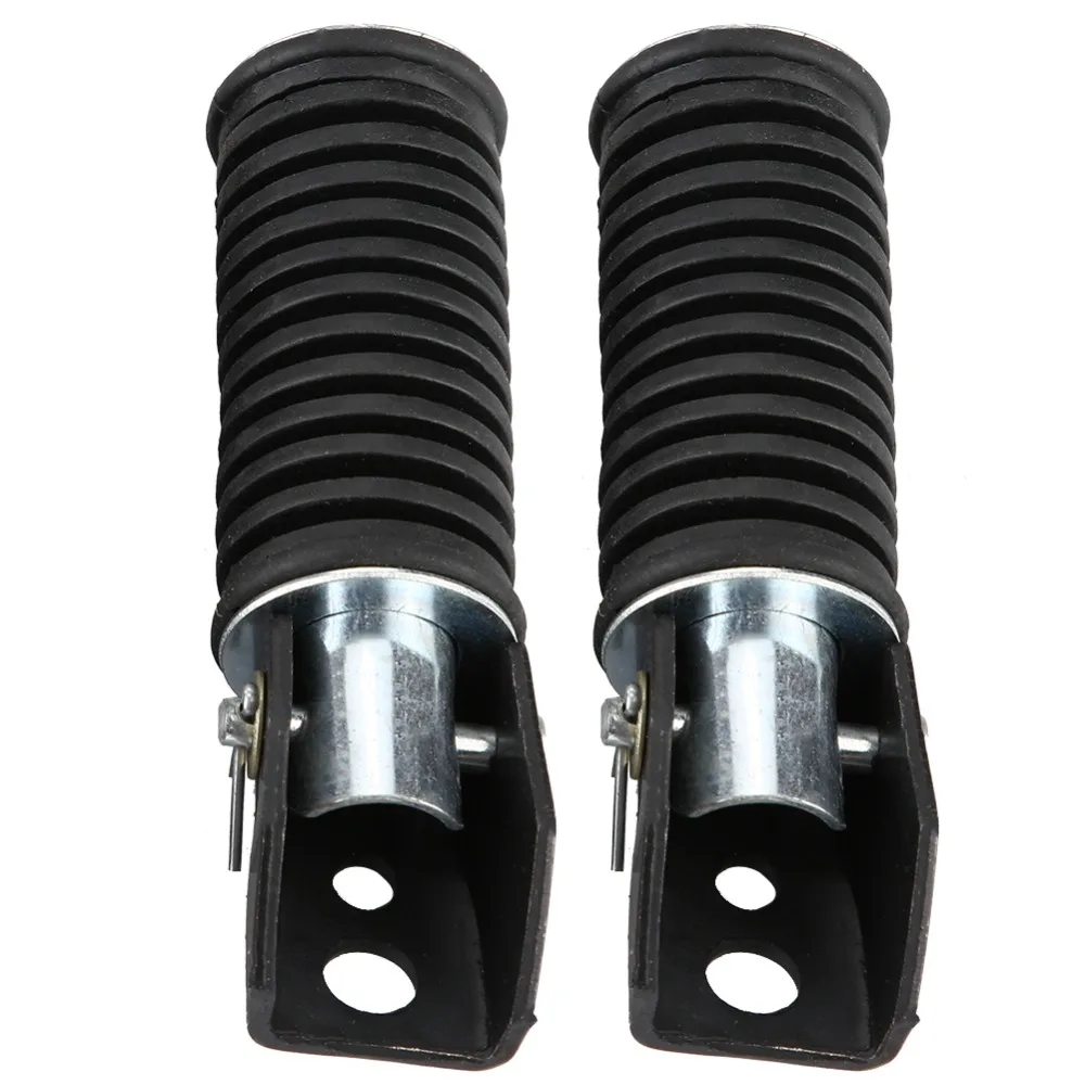 2pcs Replacement Part Rear Foot Pegs Durable Metal Construction Foldable Design Passenger Footrest Pedals Black