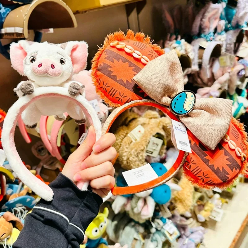 Disney Moana 2 Mickey Ears Headband & Pua Plush Pig Headband Cute Cartoon Character Hair Accessory For Women Girls Park - view 3