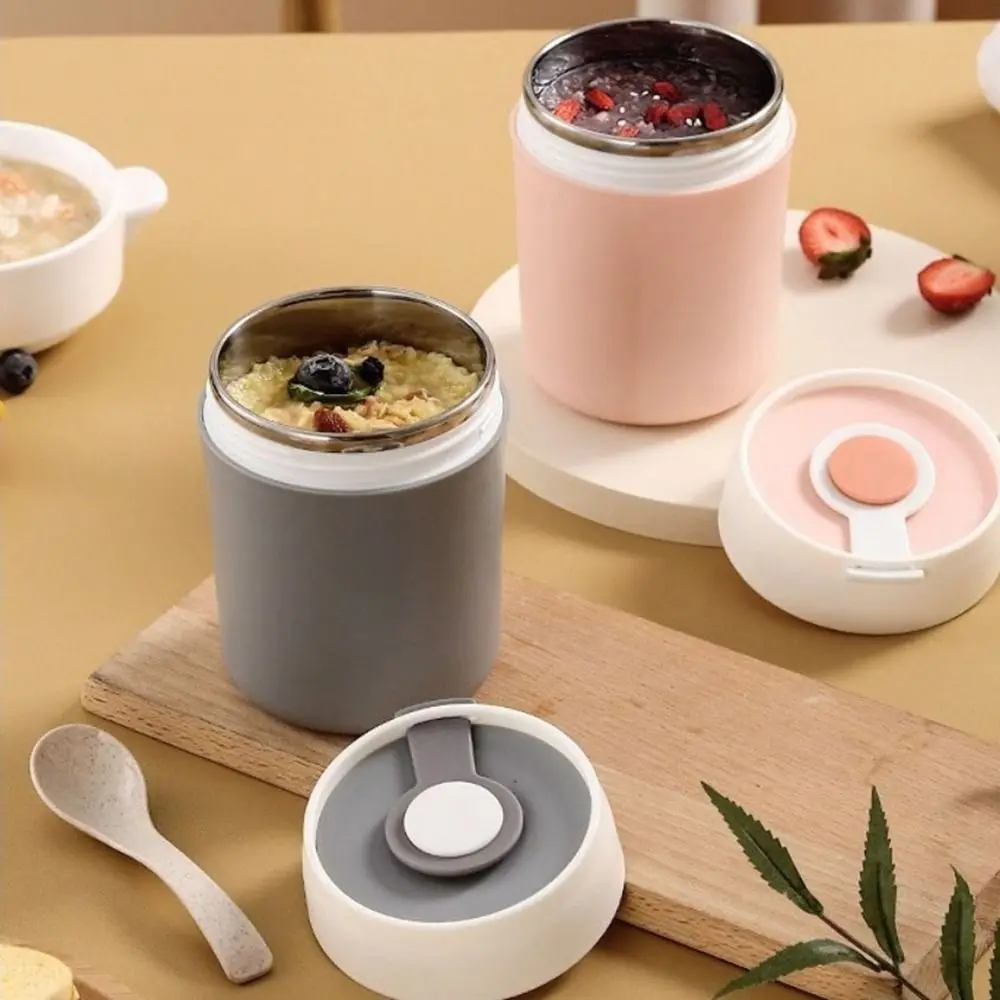 

500 мл чашка для завтрака, сохранение тепла, герметичная изолированная чашка для супа с ложкой, термобокс для обеда из нержавеющей стали, соевое молоко