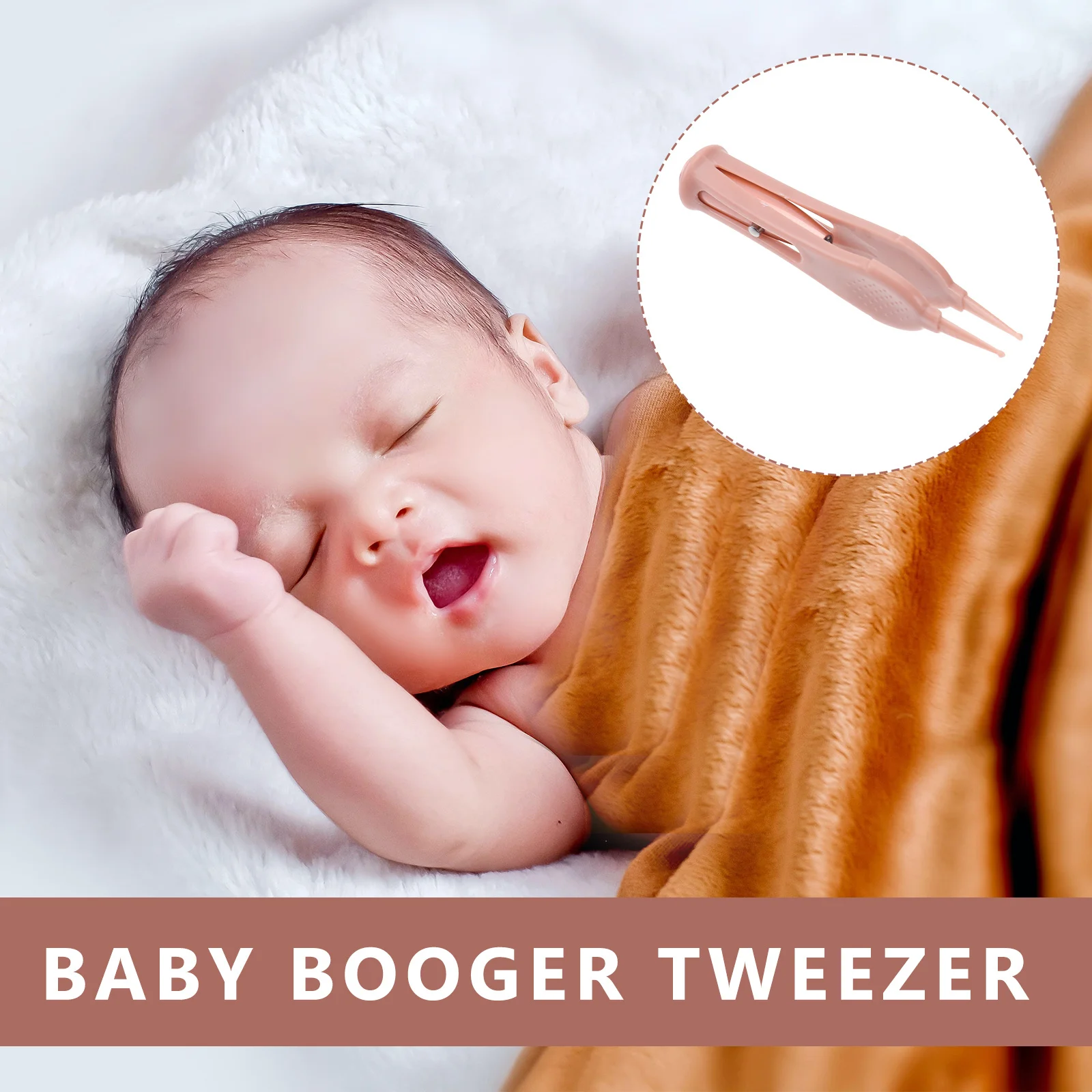 

Nose Tweezer for Baby Cleaning Clip Stainless Steel Silicone Material Round for Delicate Skin Pink Baby Tweezer