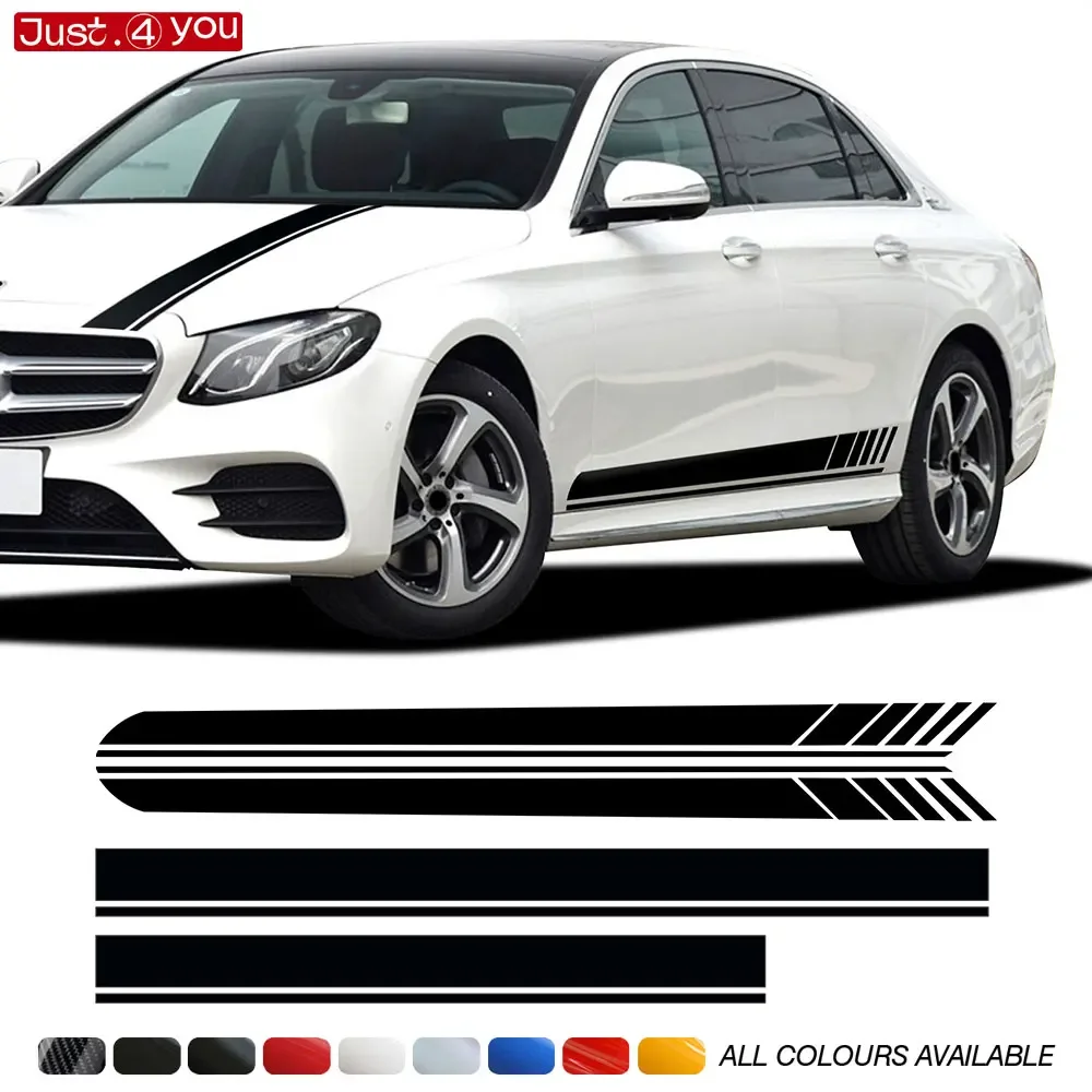 

Edition 1, полосатая наклейка на боковую юбку двери автомобиля, капот, задняя наклейка для Mercedes Benz E Class W213, 4-дверный седан, 2017-2023, наклейка на панель рокера