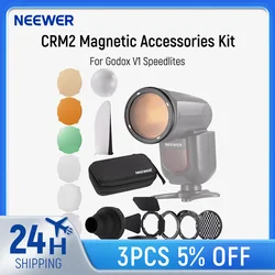 NEEWER CRM2 Magnetic Accessories Kit for Round Head Flash Z1 Z2 Compatible with Godox V1 Speedlites