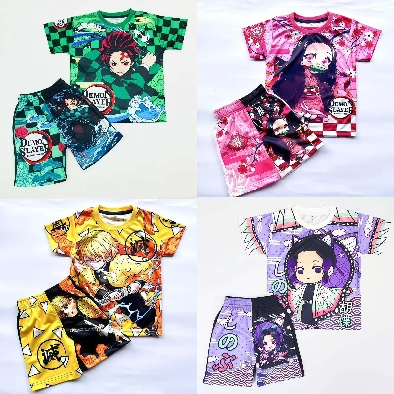 

Пижама с 3D-принтом «Истребитель демонов» в стиле с различными персонажами, подходит для детей и взрослых, дышащая домашняя одежда