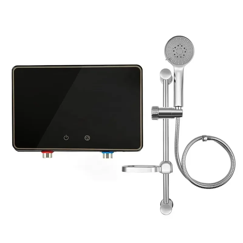 For 230V 5.5kW Glass Panel Bathroom Tankless Water Heater Electric Instant Shower Hot Water Geyser Touch Control Hotel