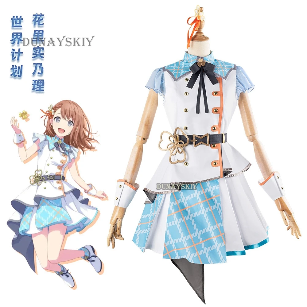 Anime Project Sekai MORE MORE JUMP Cosplay Costume Hanasato Minori Wig Idol Lolita Cos Roleplay Uniform Women Girl Outfit Suit