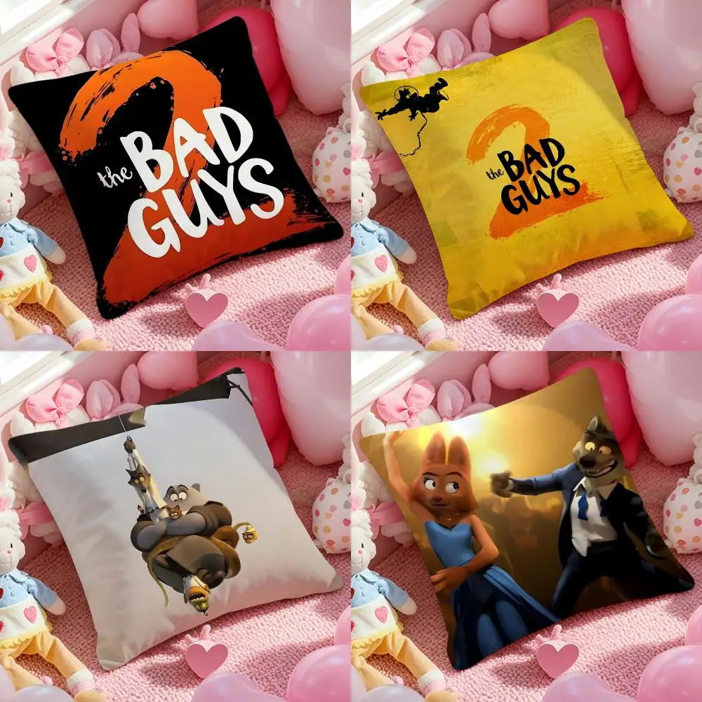 The B-Bad Guys 2 Cushion Cover Cushion Cover Soft & Easy-Wash Pillow Case – Versatile For Couch, Bed, Travel And Office