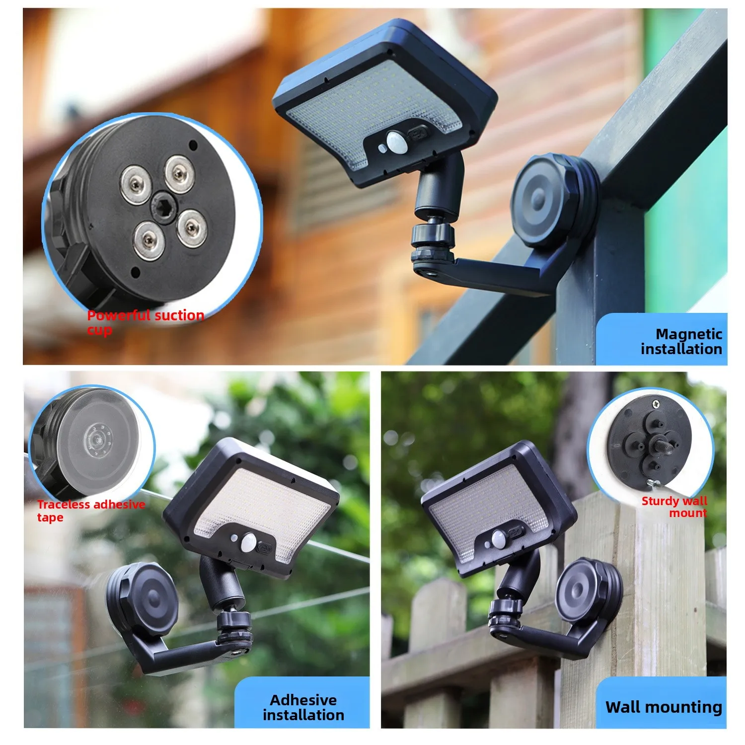 2026 New Solar Outdoor Courtyard Light Magnetic Wall Lamp Human Motion Sensor Super Bright Solar Light For Balcony Home Use
