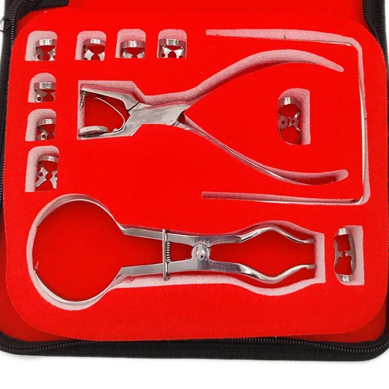 Dental Rubber Stamp Clamp Tool Set Rubber Stamp Hole Punch Orthodontic Dental Tools Dam Clip