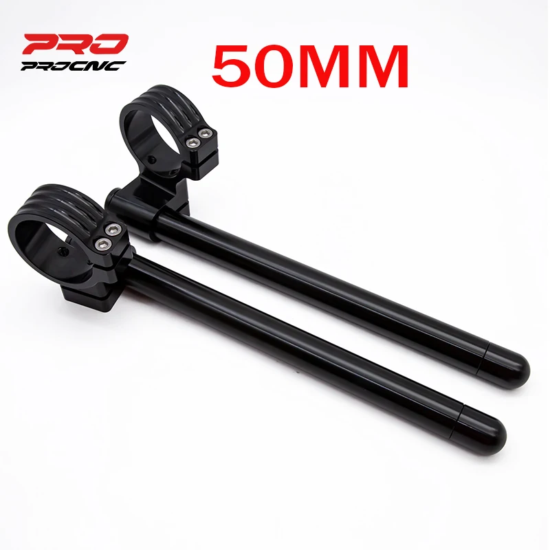 

50MM 51MM Rised Riser Clamp Motorcycle Handlebars Handle Bar Cafe Racer Clip On Ons Fork