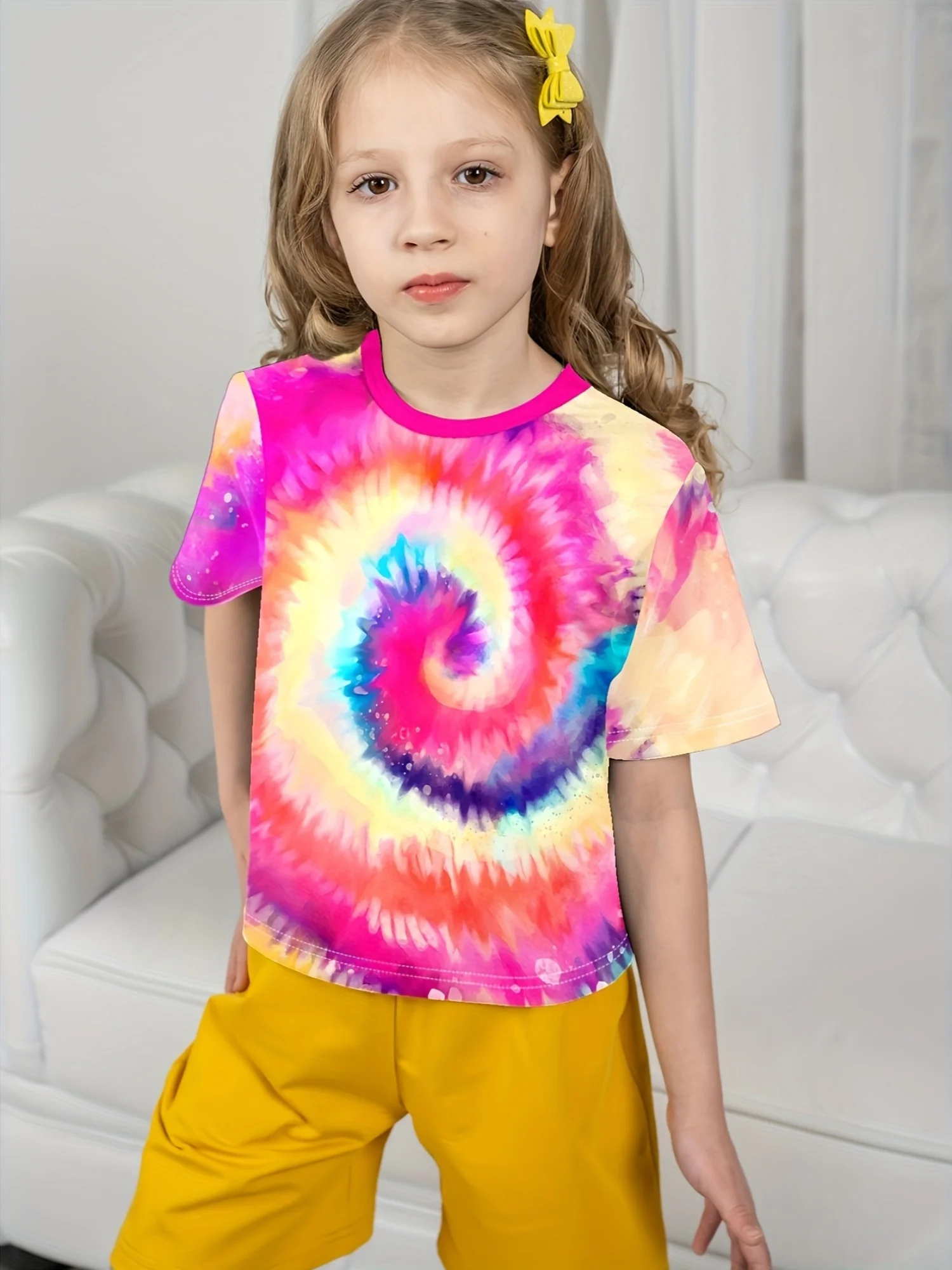 2026 Tie-Dye Kids Outfit Kids Clothes Boys' Verano Colorido T-Shirt Children Top Short Sleeve Kids T Shirt Children's Clothing