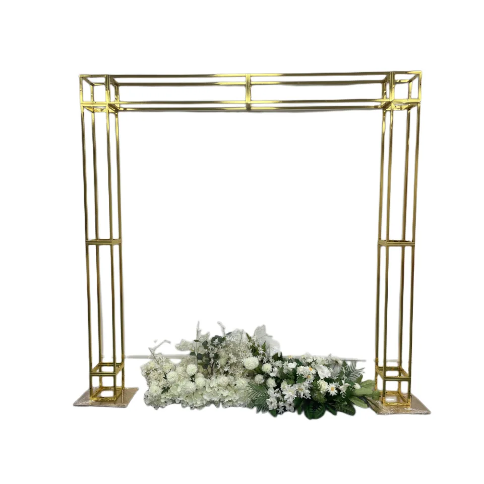 New wedding gold-plated truss background frame wrought iron golden arch indoor wedding scene decorative prop screen