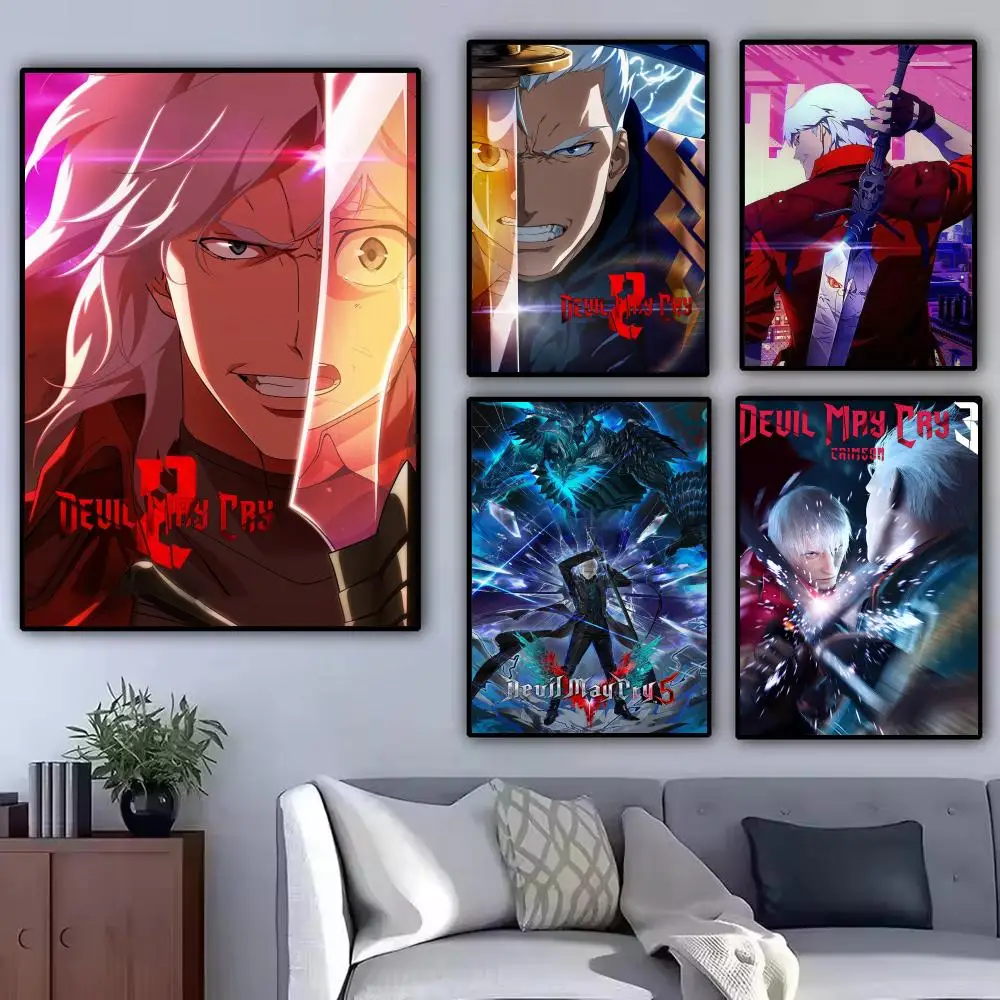 Famous Anime D-Devil May Cry Poster Modern Aesthetic Wall Art Print Room Decoration Items for Bedroom Home Decor Gift