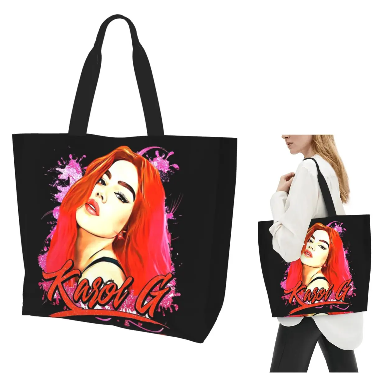 

Manana Sera Bonito Karol G Сумка для покупок Холщовая сумка на плечо большой вместимости Сумка-шоппер для продуктов для женщин