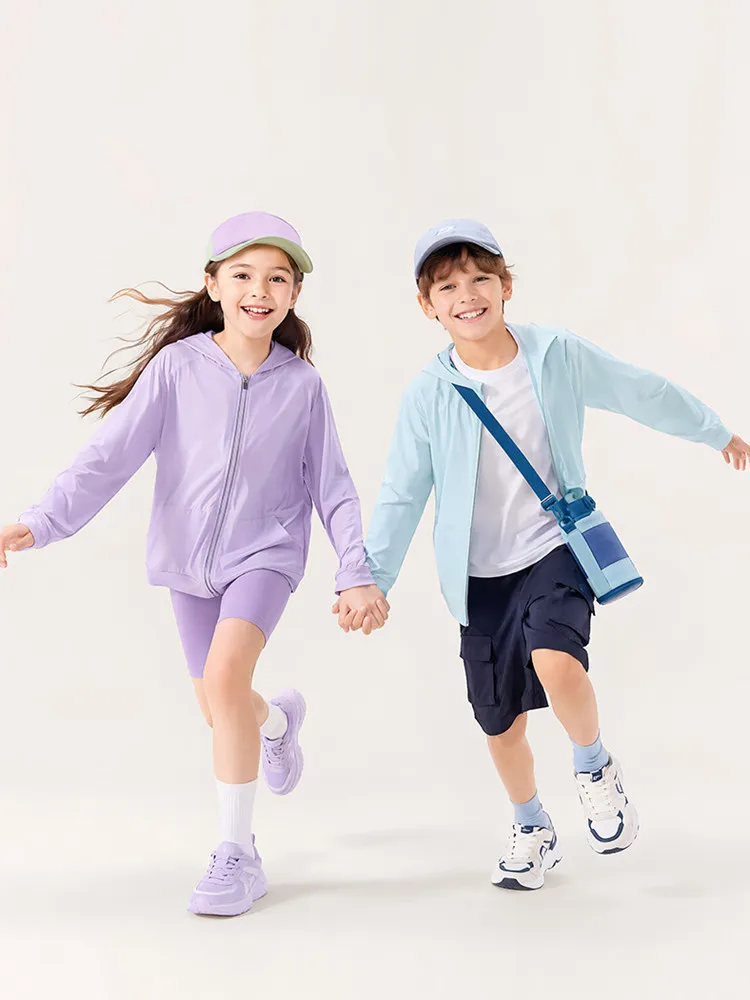 Girls Sunscreen Jacket Boys Ice Silk Cool Breathable Coat Summer Outdoor Children Causal Outwear Sun-Proof Kids Summer Clothes