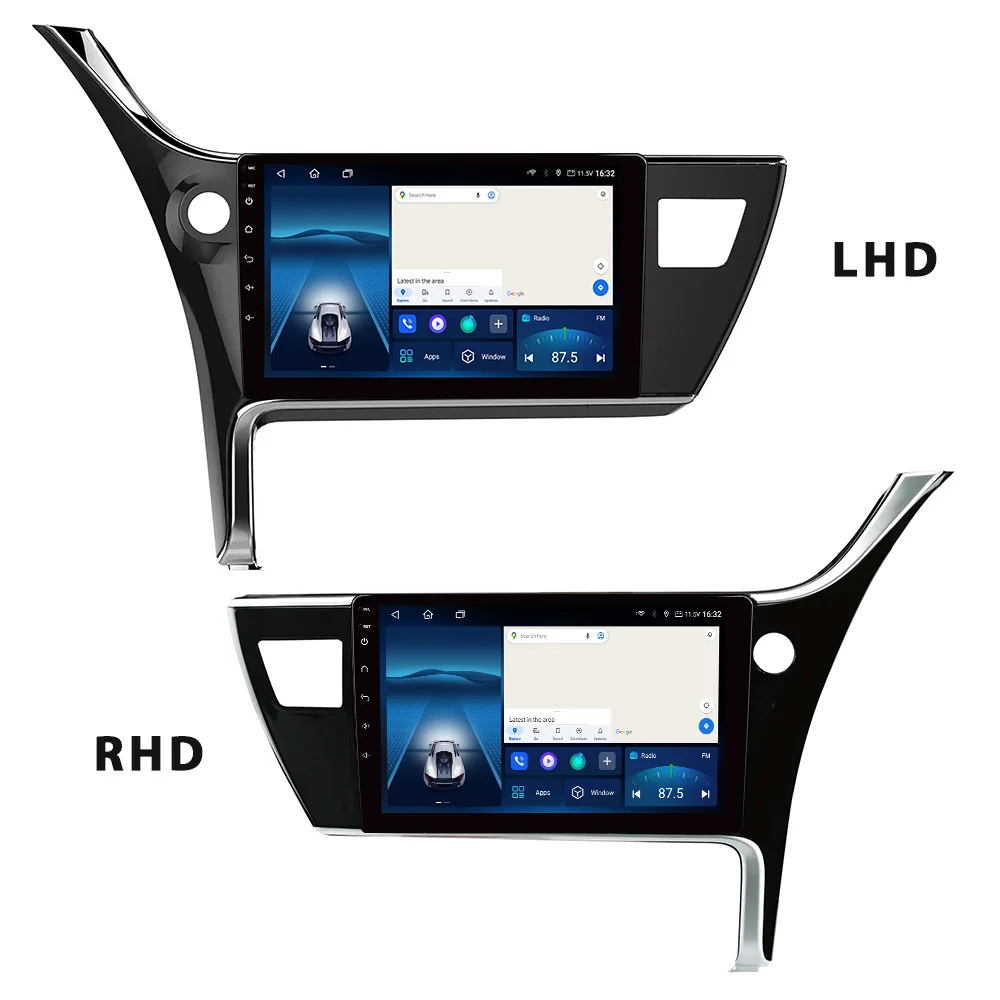 10.1 Inch IPS Android 13 Car Radio GPS Stereo Dashboard Wifi/BT USB for 2017 TOYOTA COROLLA  Right Touch Screen Amplifier DSP