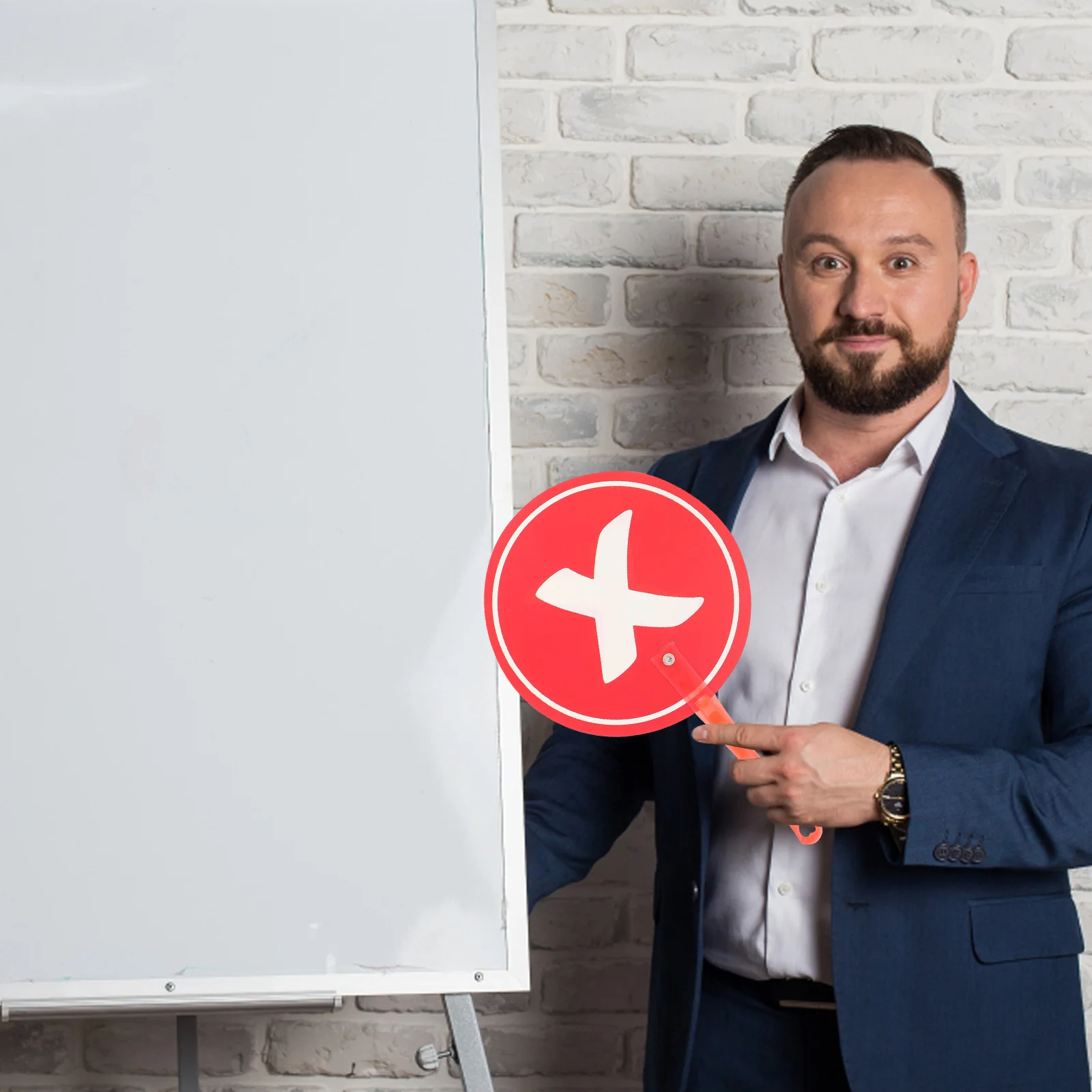 

4Pcs Classroom Answer Paddle Interactive Teaching Prop Dual-Sided Yes No Response Board for Student Participation School