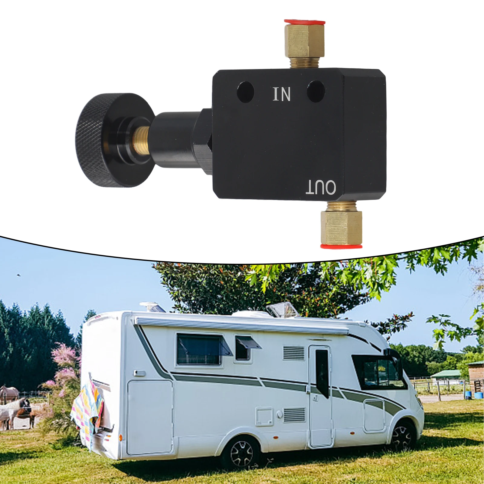 Automotive Adjustable Brake Proportioning Valve 150-1200 PSI Range 1/8 NPT Male Connector for Front Rear Wheel Balance