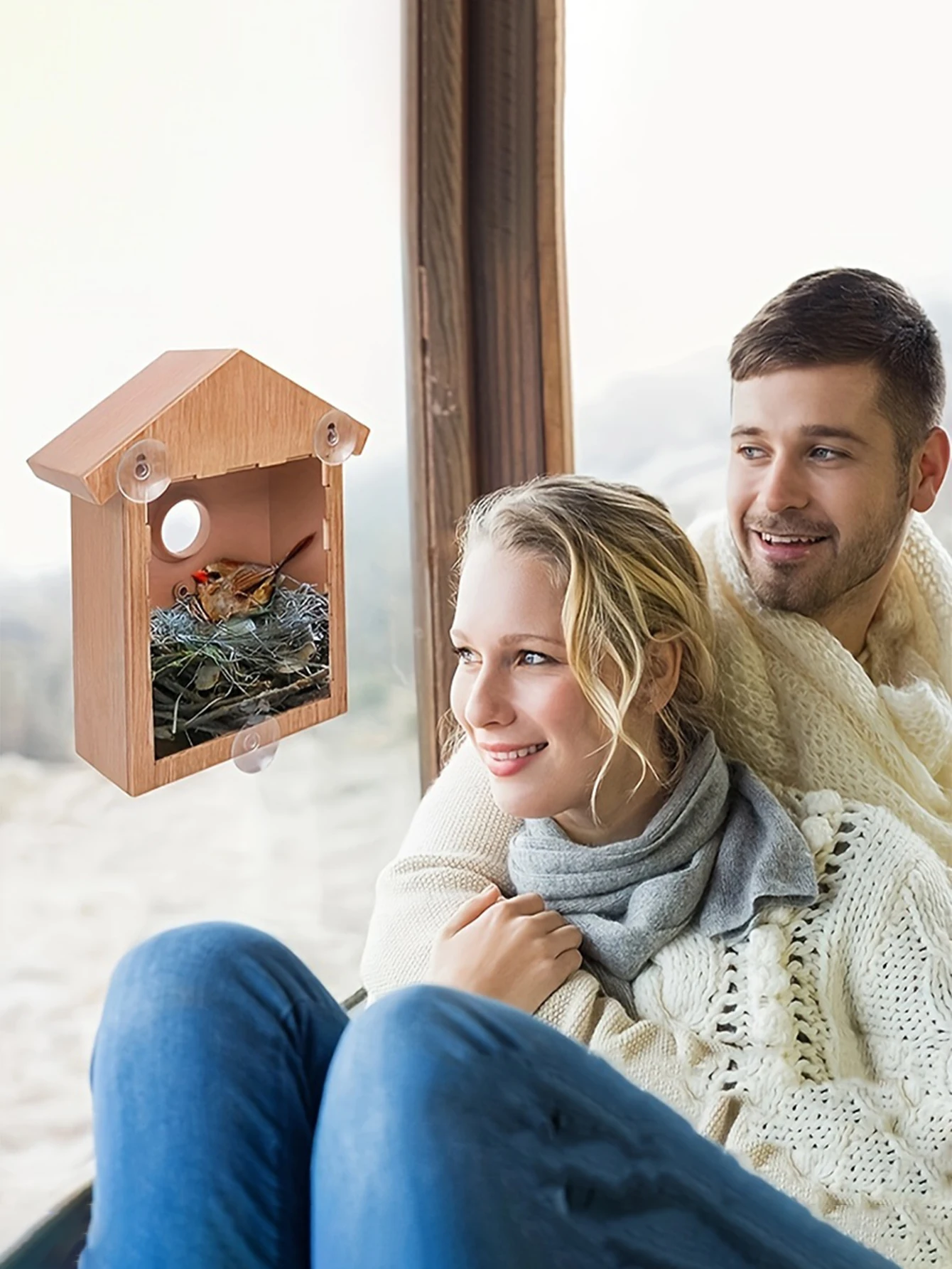 2024 New plastic-made birdhouse bird feeder bird nest simulates the life of birds in natural ecosystems