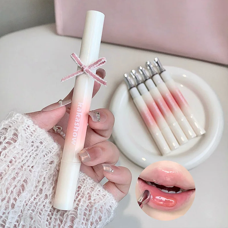 Kakashow Spiegel Waterige Lipgloss Ijzeren Borstelkop Jelly Lipgloss Hydraterende Lip Tint Lippenstift Natuur Naakt Lippen Make-Up Cosmetica