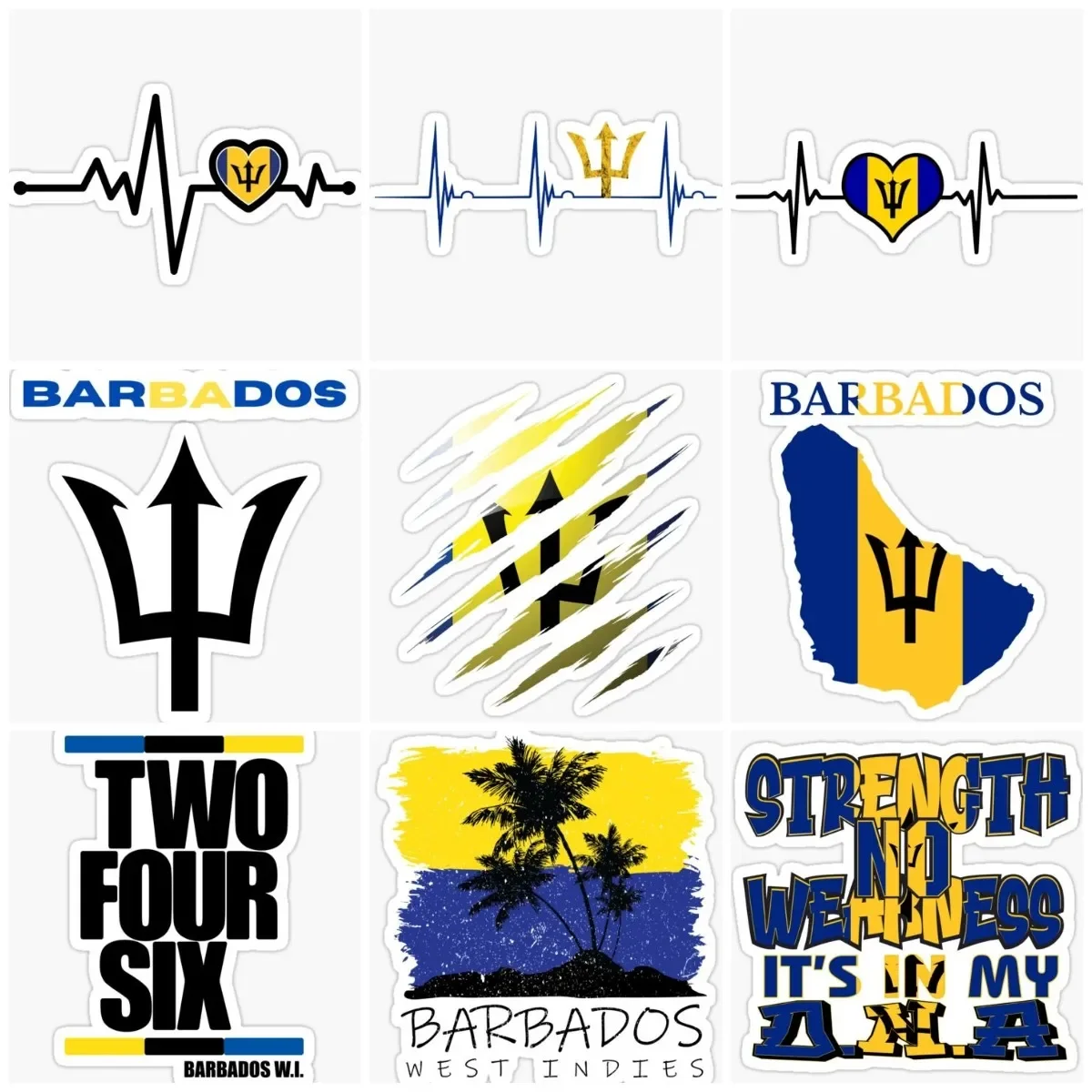 

BB Barbados Flag Map Love Sticker Laptop Motorcycle Truck Van Bicycle Car Glass Helmet Camper Wall Door PVC Decals Accessories