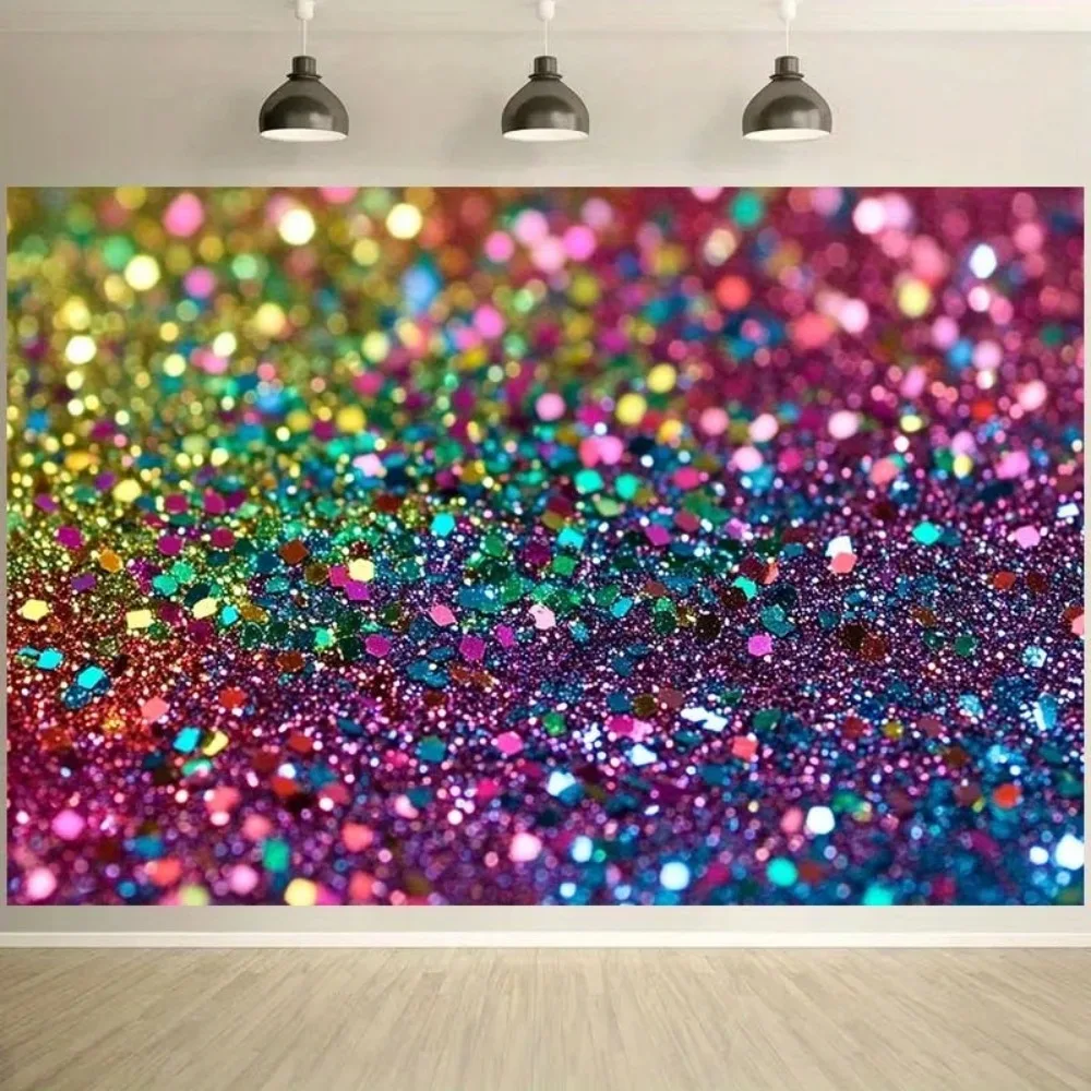 Colorful hexagonal themed banner decoration background, children's birthday party, home decoration photography background cloth
