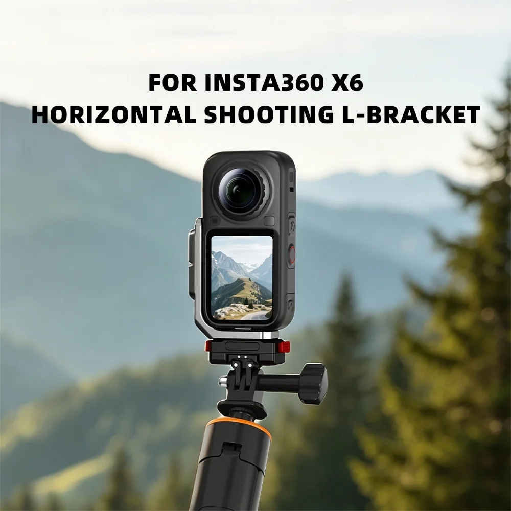 Horizontal Mount Bracket for Insta360 X6,Aluminum Alloy Bracket Quick-Release Horizontal Action Mount for X6 Camera Mounts Clamp