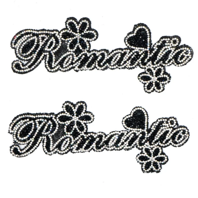 Patches Letter Iron-on Rhinestone Applique Transfers For Clothing Jacket Backpack Thermal Badges DIY Sewing Decorative BX075