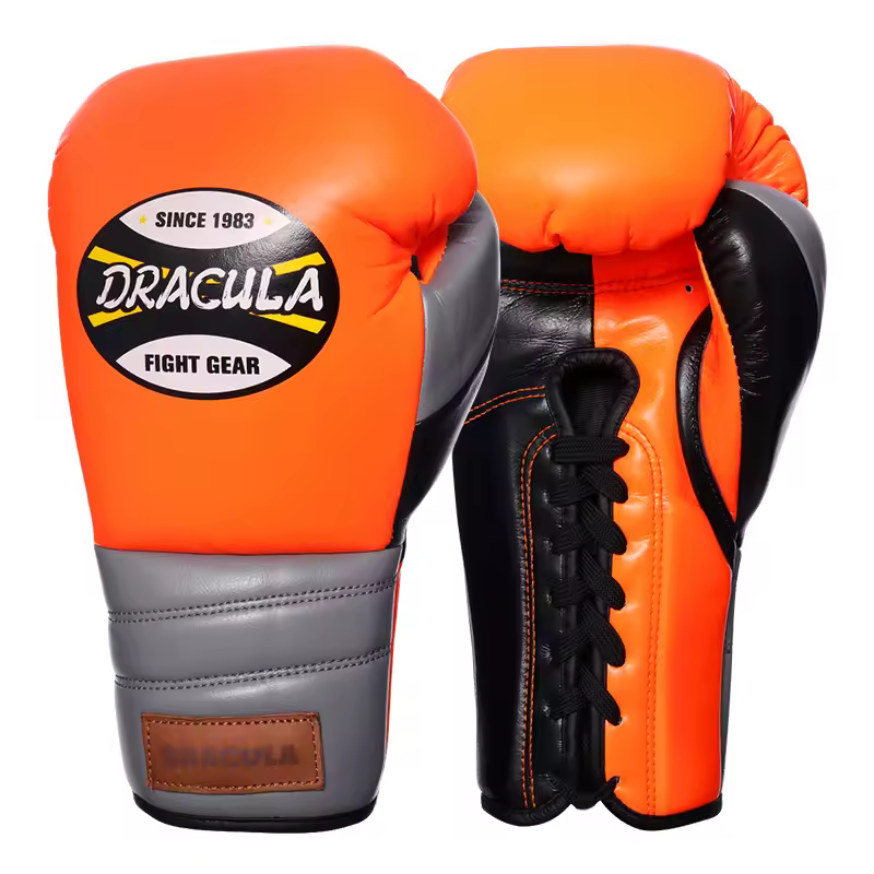 Boxing Gloves Genuine Cowhide Leather Horsehair Lace MMA Muay Thai Kickboxing Martial Arts Punching Bag Training