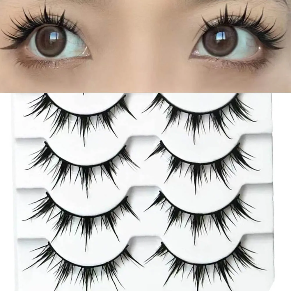 5ペアの悪魔まつげナチュラルメイクアップデイリーメイクアップCOSまつげ`