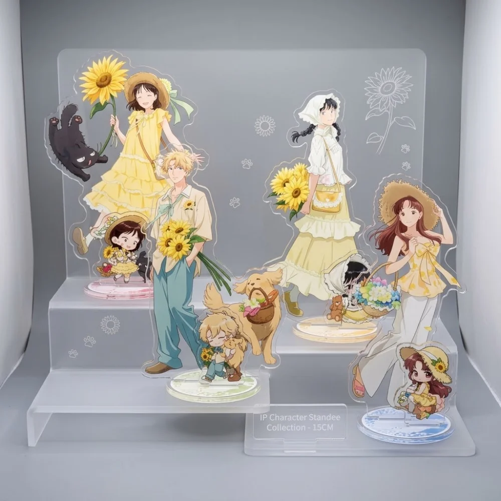 Skip and Loafer Anime Acrylic Stand Double Insert Large & Chibi Figure Combo Set 15cm Desktop Ornament Keychain Collectible