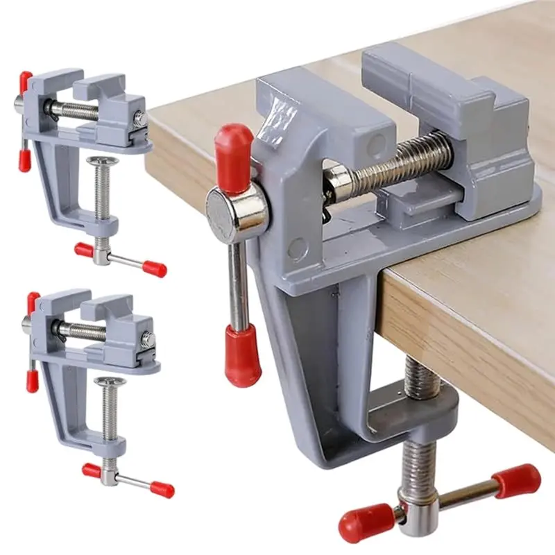 AAAN-360-Degree Rotating Mini Bench Vise - Portable Desktop Vise For DIY Crafts, Model Making, And Repair Work (Pack Of 3)