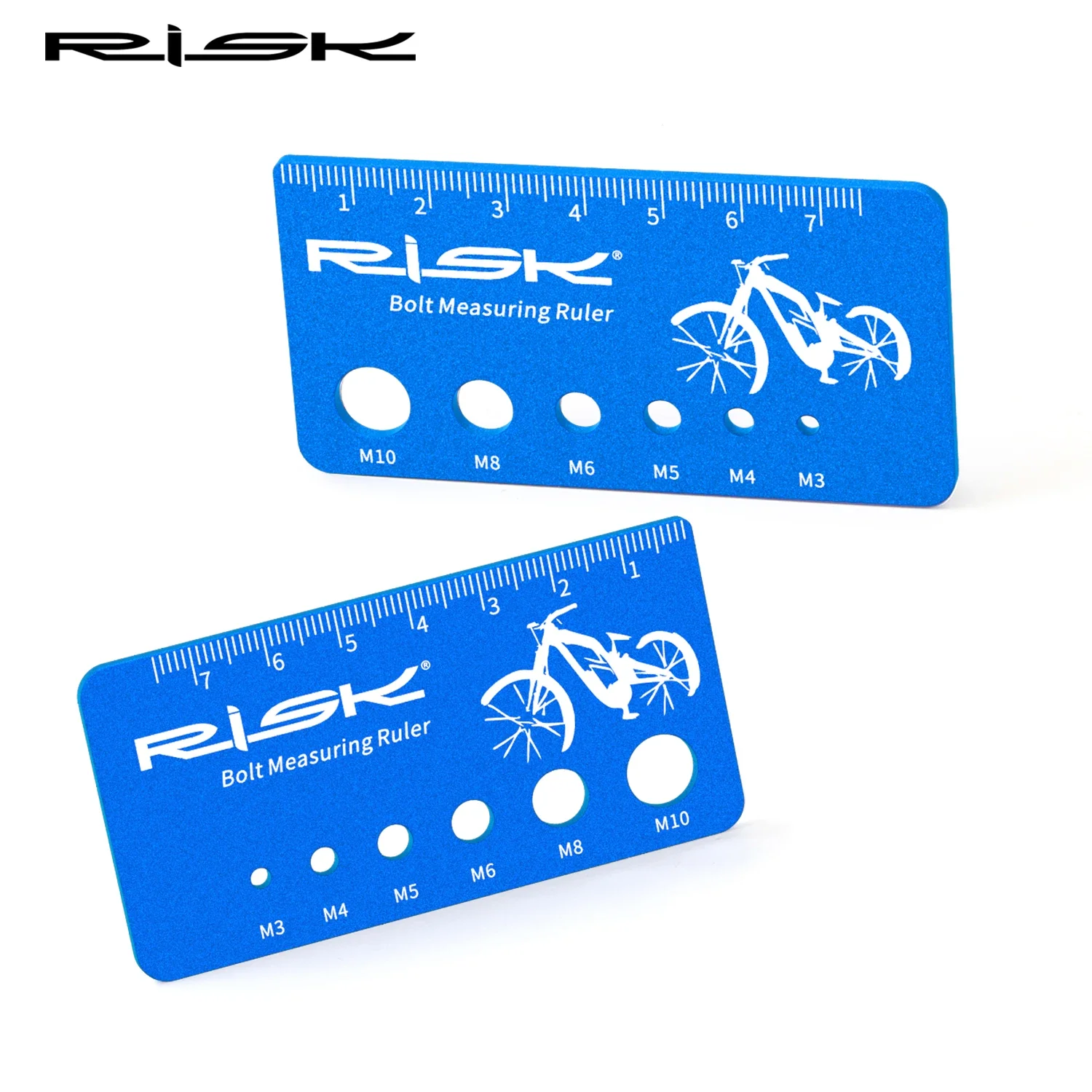 Risk 1pc Bike Screw Measuring Ruler,Aluminum alloy Tool,Bicycle Bolt easuring Caliper,MTB Road Bike Screw Specification Ruler
